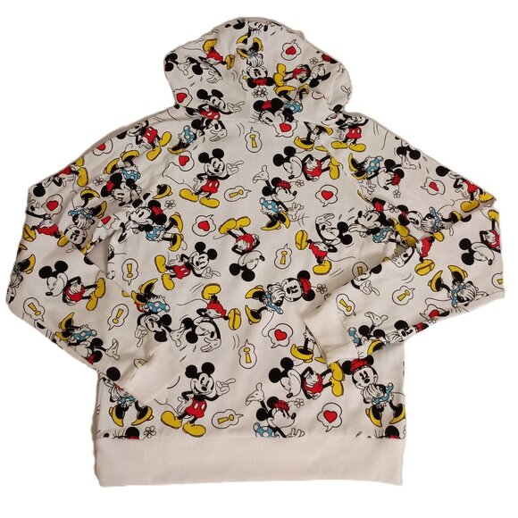 Disney Minnie & Mickey Mouse All-Over Print White Lightweight Hoodie Women’s S - Picture 6 of 14